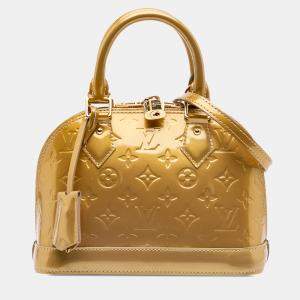 Pre Owned Louis Vuitton Gold Monogram Vernis Alma BB