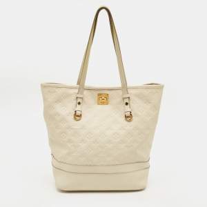 Pre Owned Louis Vuitton Neige Monogram Empreinte Leather Citadine PM Bag