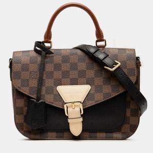 Pre Owned Louis Vuitton Damier Ebene Beaumarchais Brown Canvas Crossbody Bag