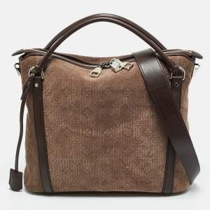 Pre Owned Louis Vuitton Brown Monogram Antheia Suede Ixia PM Bag