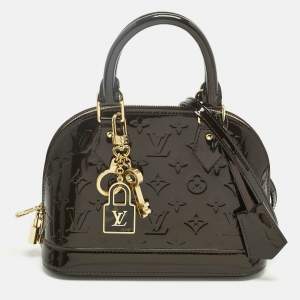 Pre Owned Louis Vuitton Amarante Monogram Vernis Alma BB Bag