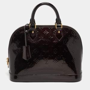 Pre Owned Louis Vuitton Amarante Monogram Vernis Alma PM Bag