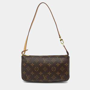 Pre Owned Louis Vuitton Pochette Accessoires NM Brown Monogram Canvas Mini Bag