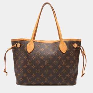 Pre Owned Louis Vuitton Brown Monogram Neverfull PM