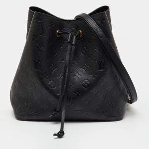 Pre Owned Louis Vuitton Black Monogram Empreinte Leather NeoNoe MM Bag