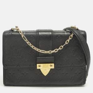 Pre Owned Louis Vuitton Black Monogram Empreinte Leather Saint Sulpice PM Bag
