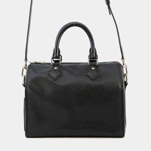 Pre Owned Louis Vuitton Speedy Bandouliere Noir Epi Leather Size 25