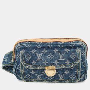Pre Owned Louis Vuitton Bumbag Blue/Yellow Monogram Denim