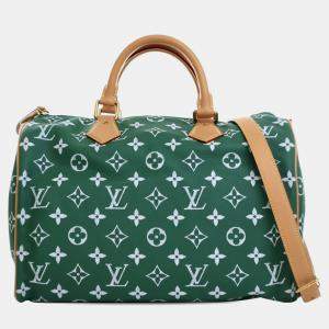 Pre Owned Louis Vuitton Green Monogram Leather Speedy P9 Bandouliere 40