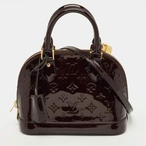 Pre Owned Louis Vuitton Alma BB Amarante Monogram Vernis Satchel