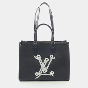 مملوكة مسبقًا Louis Vuitton On The Go Mm Sailor'S Knot Nautical 1022 Tote Bag Leather Navy