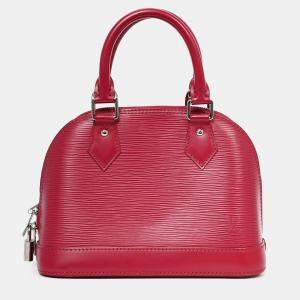 مملوكة مسبقًا Louis Vuitton 2014 Raspberry Red Epi Leather Alma BB Top Handle with Strap