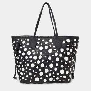 Pre Owned Louis Vuitton x Yayoi Kusama 2023 Black/White Monogram Empreinte Dots Neverfull with Pouch MM