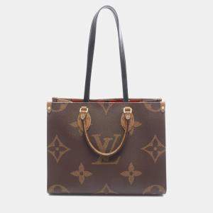 مملوكة مسبقًا Louis Vuitton On The Go MM Brown Monogram Giant Reverse Canvas Tote Bag