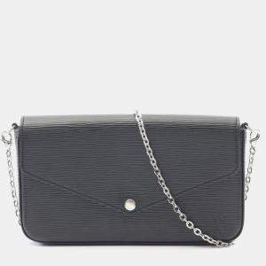 Pre Owned Louis Vuitton Pochette Felicie Black Epi Leather Crossbody Bag