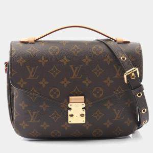 Pre Owned Louis Vuitton Pochette Metis MM Brown Monogram Canvas Shoulder Bag