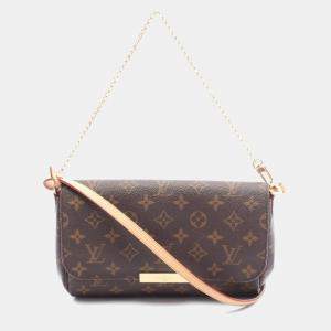 Pre Owned Louis Vuitton Favorite MM Brown Monogram Canvas Crossbody Bag