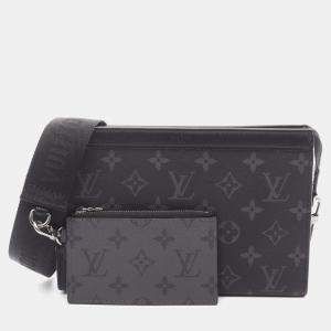 Pre Owned Louis Vuitton Gaston Wearable Wallet Monogram Eclipse Canvas Crossbody Bag