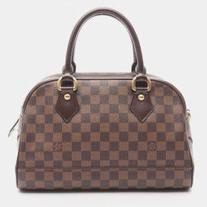 مملوكة مسبقًا Louis Vuitton Duomo Handbag Coated Canvas Leather Damier Brown