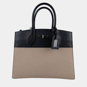 مملوكة مسبقًا Louis Vuitton City Steamer MM Handbag Shoulder Bag In Black Greige And Silver