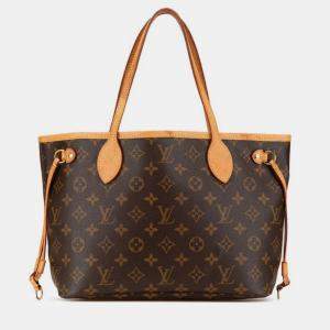 مملوكة مسبقًا Louis Vuitton Monogram Neverfull Pm Handbag Tote Bag Brown Pvc Leather
