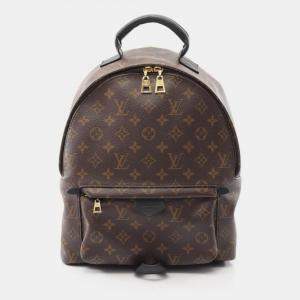 Pre Owned Louis Vuitton Palm Springs Backpack Mm Monogram Coated Canvas And Leather Backpack Brown