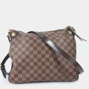 Pre Owned Louis Vuitton Damier Duomo Shoulder Bag Canvas Ebene Brown
