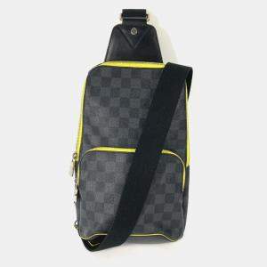 مملوكة مسبقًا Louis Vuitton Damier Graphite Avenue Sling Bag Cross Body Shoulder Canvas Black