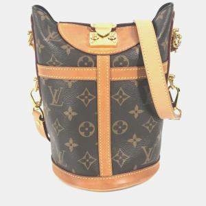 Pre Owned Louis Vuitton Monogram Duffle Bag 2-Way Pochette Handbag Shoulder Canvas Brown