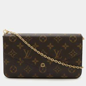 مملوكة مسبقًا Louis Vuitton Monogram Pochette Felicie Shoulder Bag/Clutch Bag In Fuchsia