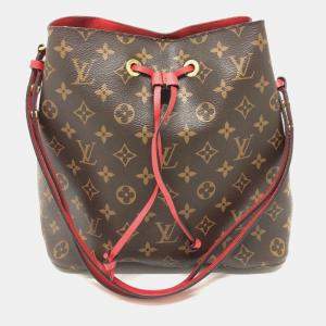Pre Owned Louis Vuitton Monogram Neonoe Shoulder Bag In Canvas Coquelicot Brown