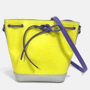 Pre Owned Louis Vuitton Epi Mini Bag Nano Noe Tricolor Pochette Shoulder In Leather Yellow
