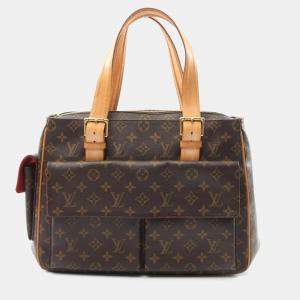 مملوكة مسبقًا Louis Vuitton Multiplicite Handbag Coated Canvas And Leather Monogram Brown