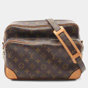 Pre Owned Louis Vuitton Nile Shoulder Bag Coated Canvas And Leather Monogram Brown