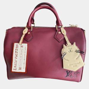 Pre Owned Louis Vuitton x Cats Speedy 30 Red Monogram Shoulder Bag