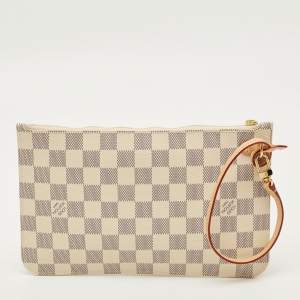 مملوكة مسبقًا Louis Vuitton Neverfull Damier Azur Canvas Pouch