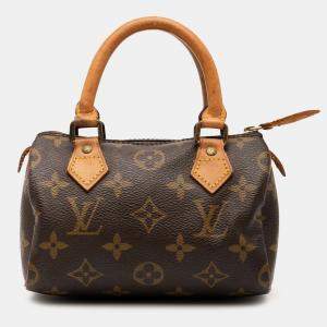 Pre Owned Louis Vuitton Brown Monogram Mini Speedy HL