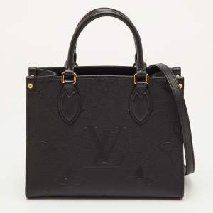 مملوكة مسبقًا حقيبة لويس فيتون أونثيغو جلد إيمبرتينت مونوغرامية سوداء PM