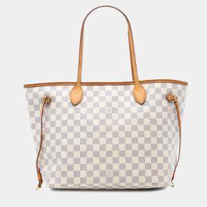 مملوكة مسبقًا Louis Vuitton White Damier Azur Neverfull MM