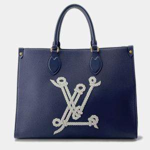 Pre Owned Louis Vuitton Tote Bag Grained Calfskin Leather Sailor'S Knot Nautical On-The-Go Mm Shoulder Bag