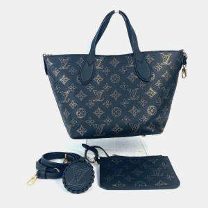 مملوكة مسبقًا Louis Vuitton Monogram Mahina Blossom Pm Tote Bag Crossbody Handbag Shoulder Leather Blue