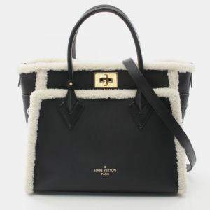 مملوكة مسبقًا Louis Vuitton On My Side Mm Handbag Taurillon Leather Black