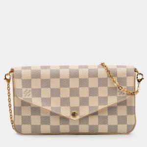 مملوكة مسبقًا Louis Vuitton White Damier Azur Pochette Felicie