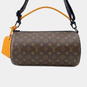 مملوكة مسبقًا Louis Vuitton Shoulder Bag Monogram Macassar Soft Polochon Handbag Black