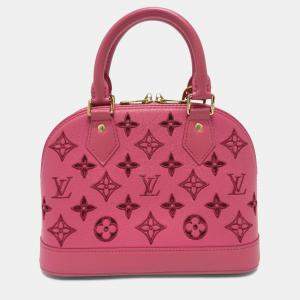 Pre Owned Louis Vuitton Broderie Anglaise Alma Bb 2-Way Leather Handbag Pink