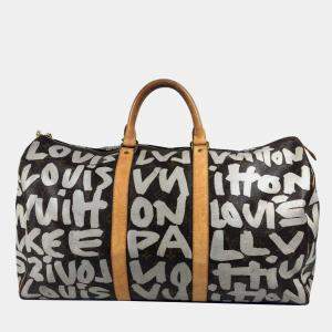 مملوكة مسبقًا Louis Vuitton Monogram Graffiti Keepall 50 Boston Bag Travel Canvas Brown