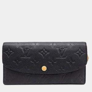 مملوكة مسبقًا Louis Vuitton Black Leather Empreinte Emilie Wallet
