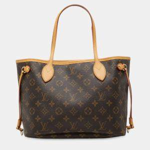 Pre Owned Louis Vuitton Brown Monogram Neverfull PM
