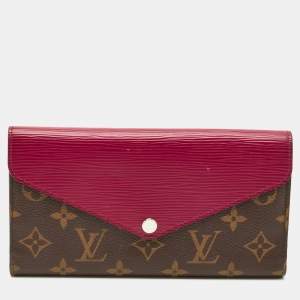 Pre Owned Louis Vuitton Marie-Lou Fuchsia Monogram Canvas and Epi Leather Wallet
