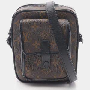 Pre Owned Louis Vuitton Christopher Wearable Wallet Monogram Macassar Canvas Crossbody Bag